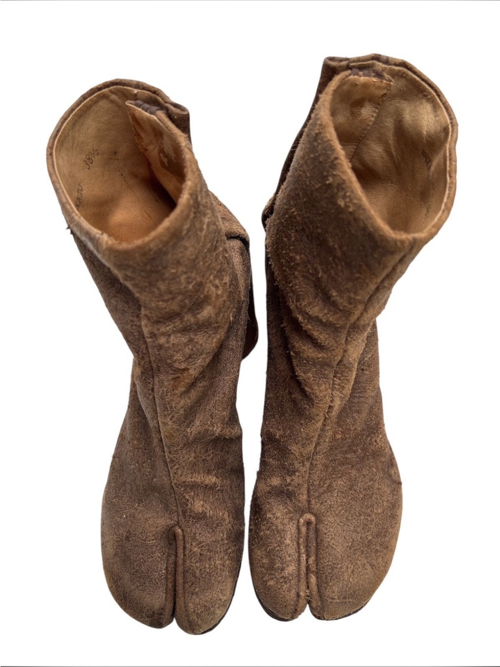 Maison Martin Margiela vintage Brown Split-Toe tabi Suede Boots. Rare ! - Picture 3 of 16